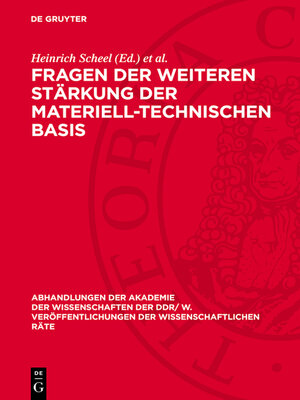 cover image of Fragen der weiteren Stärkung der materiell-technischen Basis